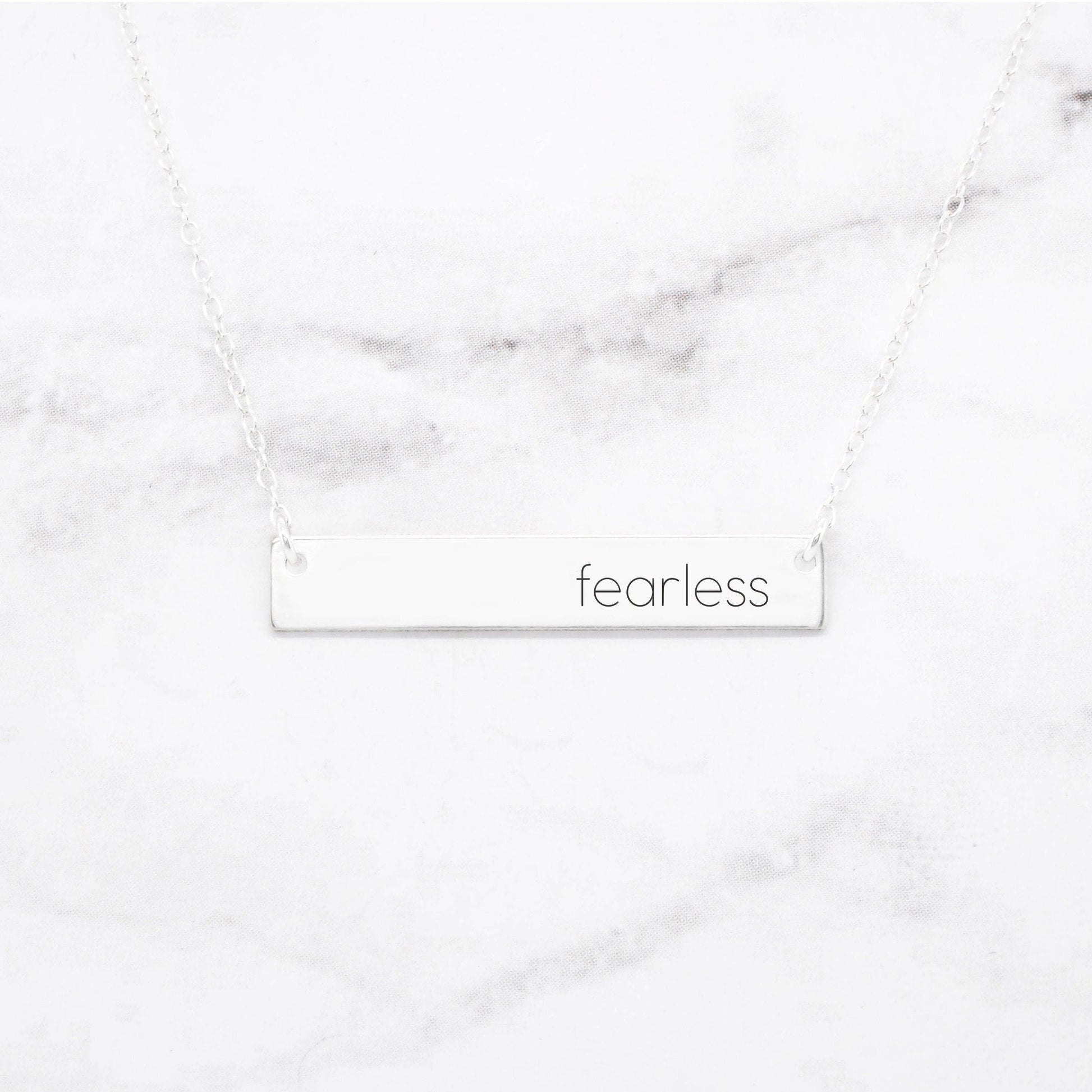 fearless quote necklace