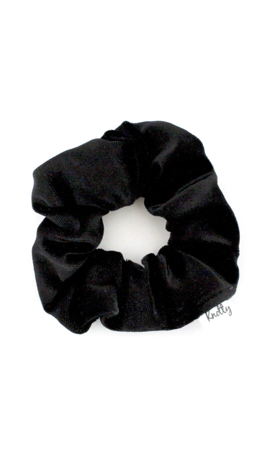 Crushed Velvet Hair Scrunchie, Black