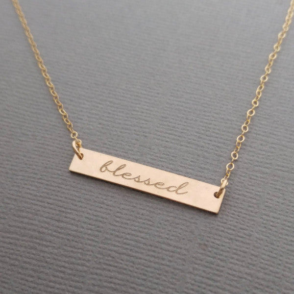 "Blessed" Bar Necklace