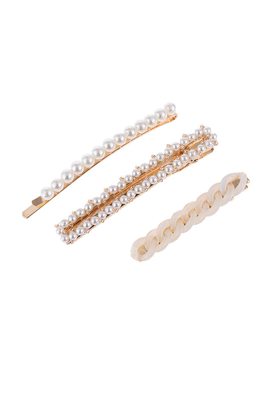 Three-Piece Acrylic Pearl Hair Pin Set
