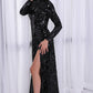Black Sequin Gown